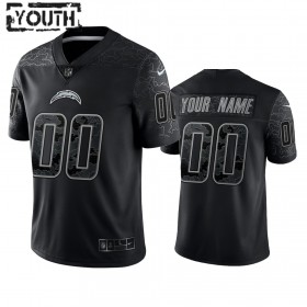 Maillot Enfant Los Angeles Chargers Personnalisé Noir Reflective Limited